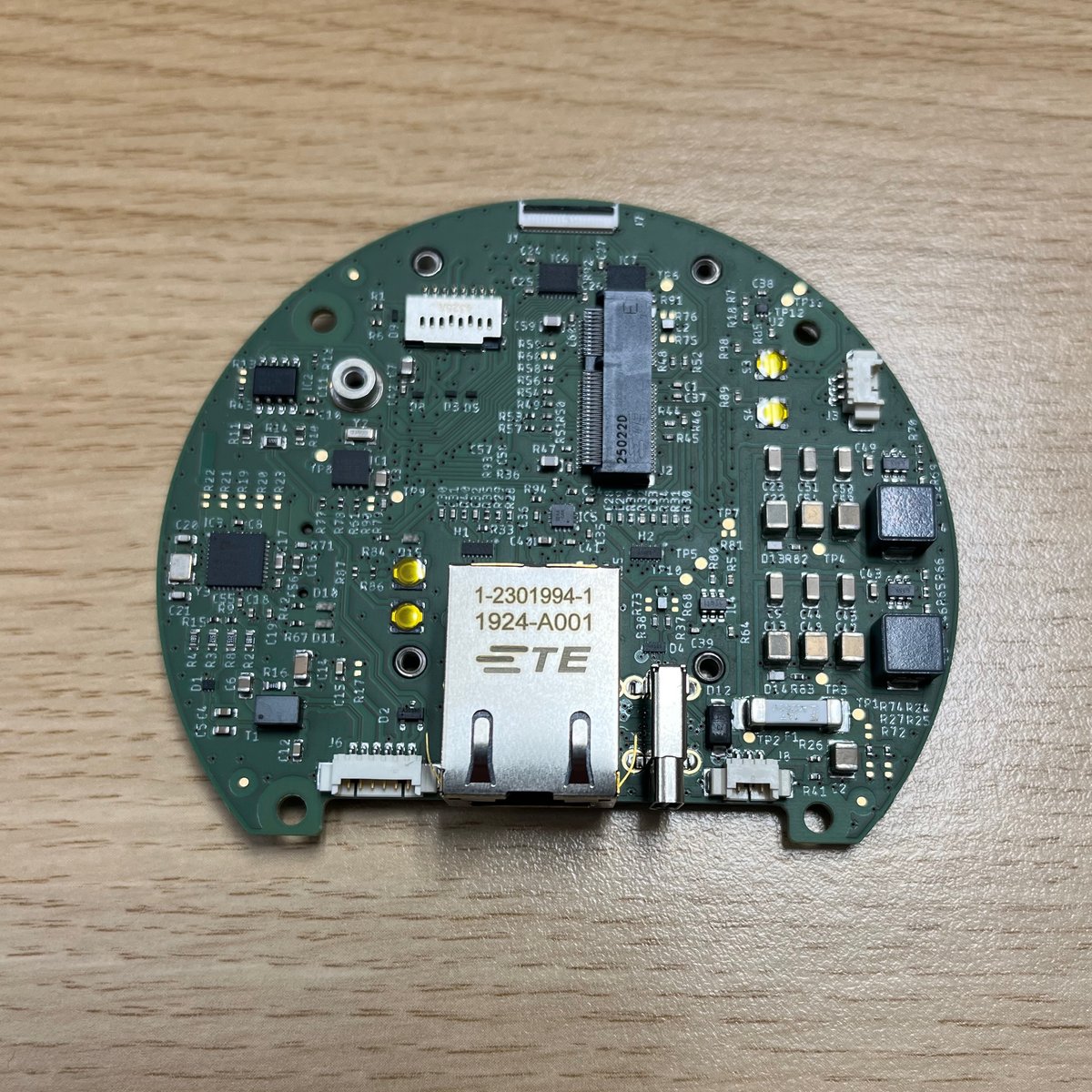 Prototyp SoM-Baseboard, Bestückungsseite mit Ethernet-Anschluss